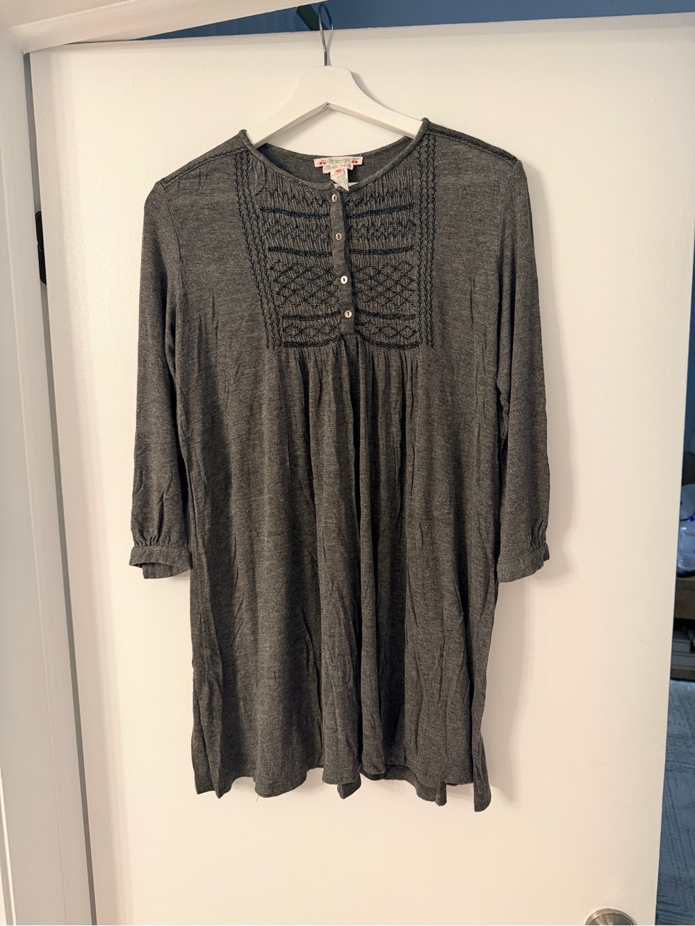 Bonpoint Charcoal Gray Smocked Yoke Tunic